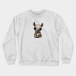 Cute Baby Rhino With Football Soccer Ball Crewneck Sweatshirt